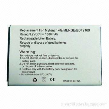 4G Smartphone Battery Pack for HTC with 1,300mAh Capacity, OEM/ODM Orders Welcomed